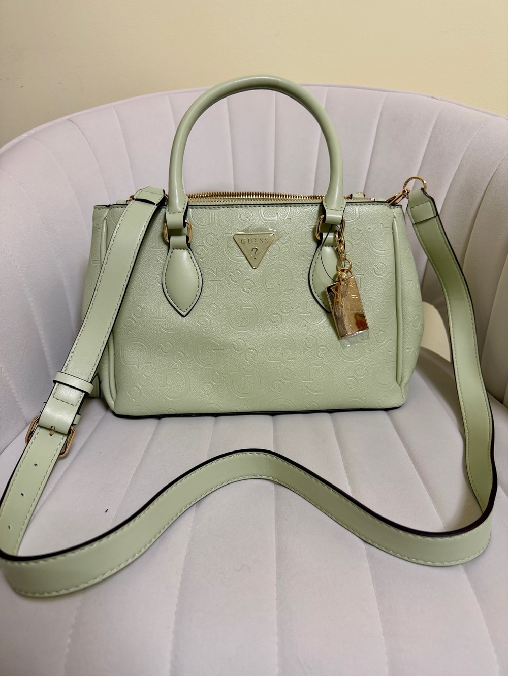 GUESS Mint Green Signature Satchel Bag NEE